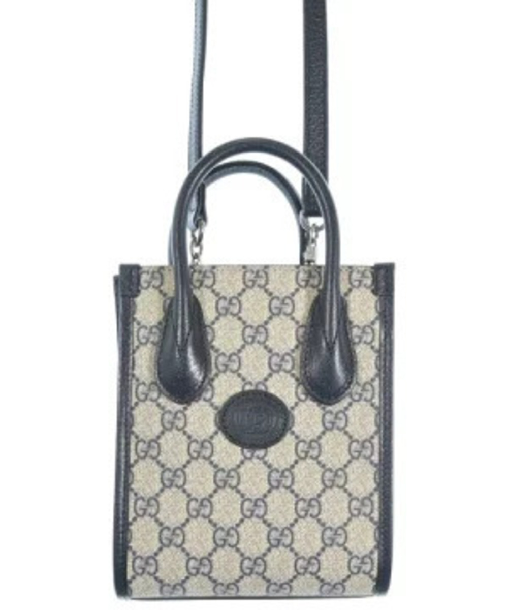 Gucci Tote Bag Beige Dark Blue All over pattern
